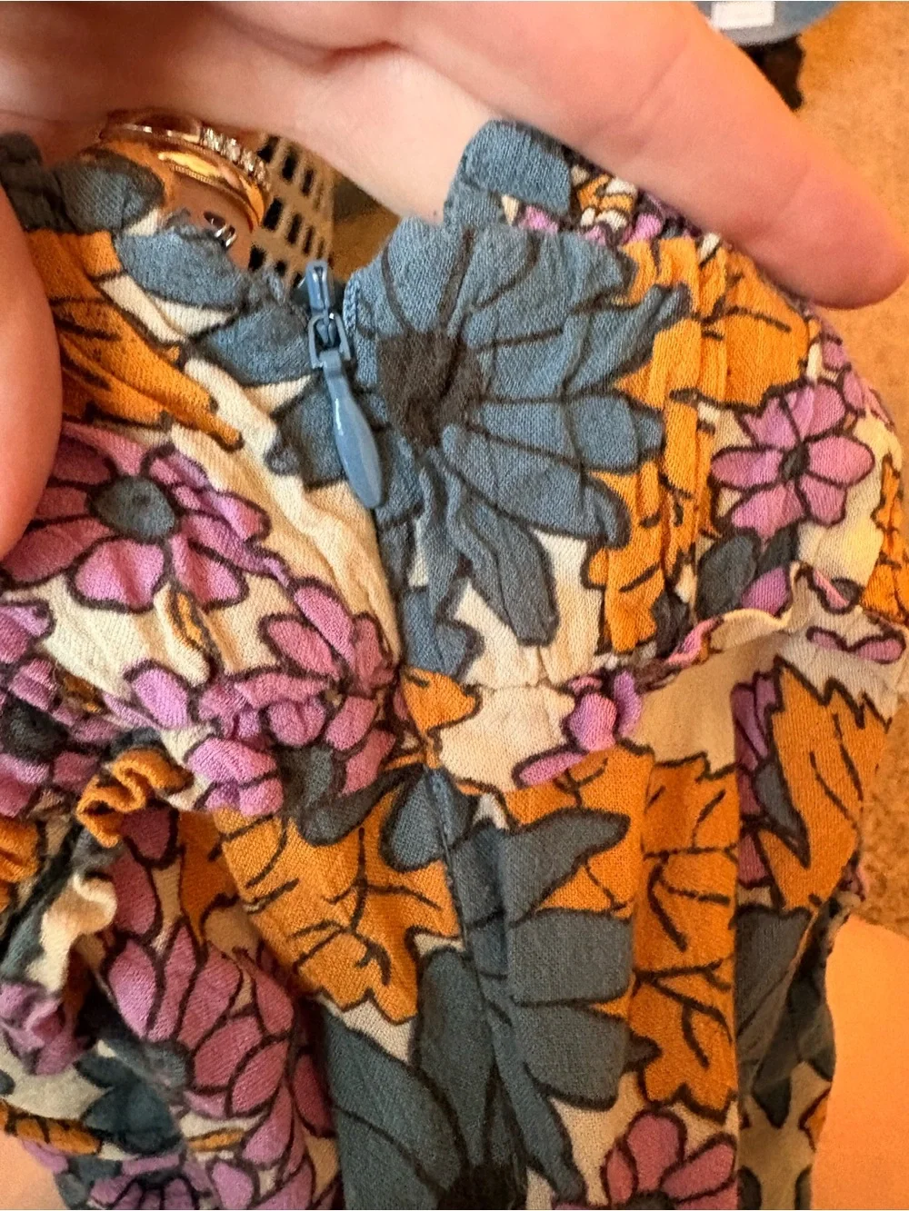 Treasure & Bond Girls Floral Dress in Orange, Pink & Blue
